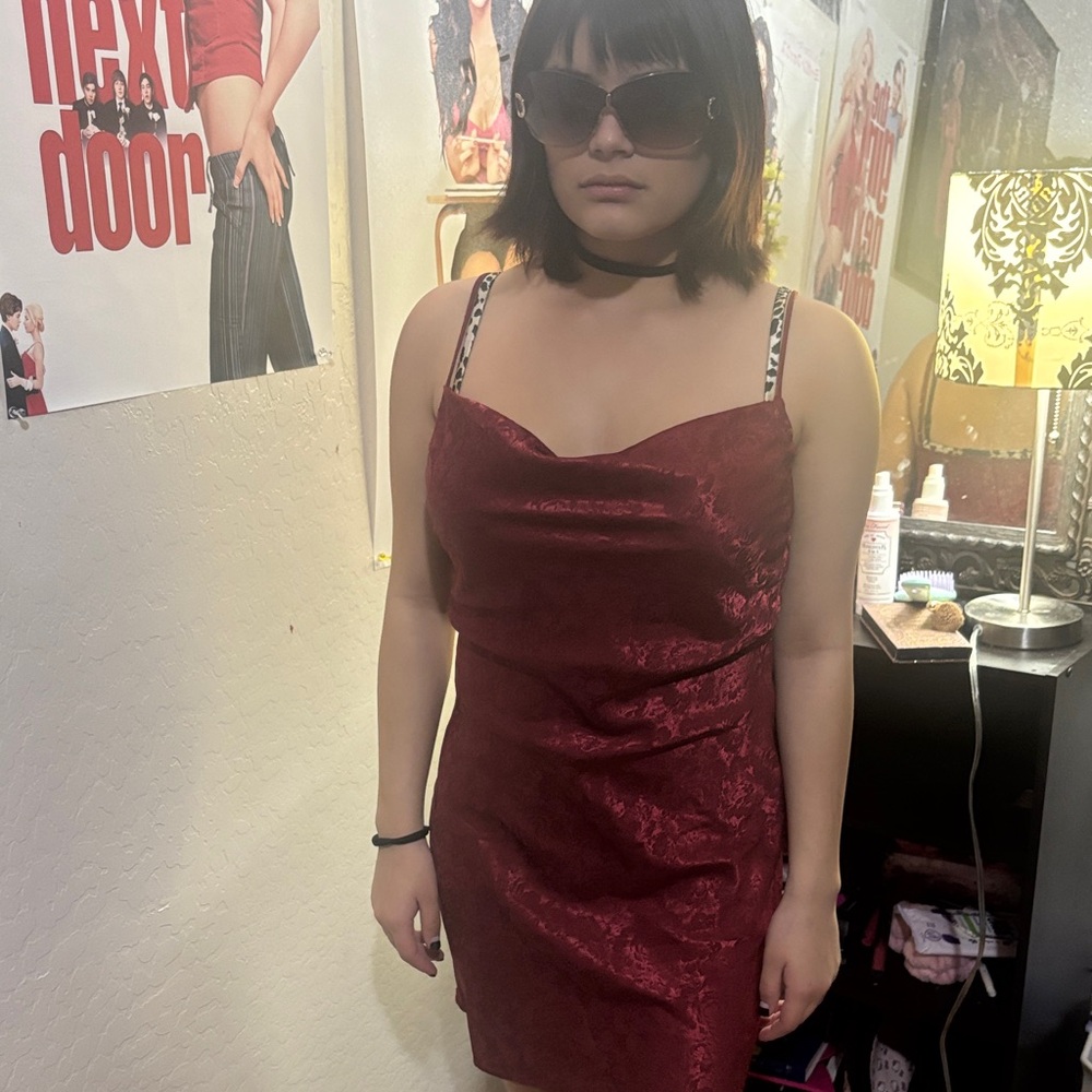Princess Polly Burgundy Satin Mini Slip Dress